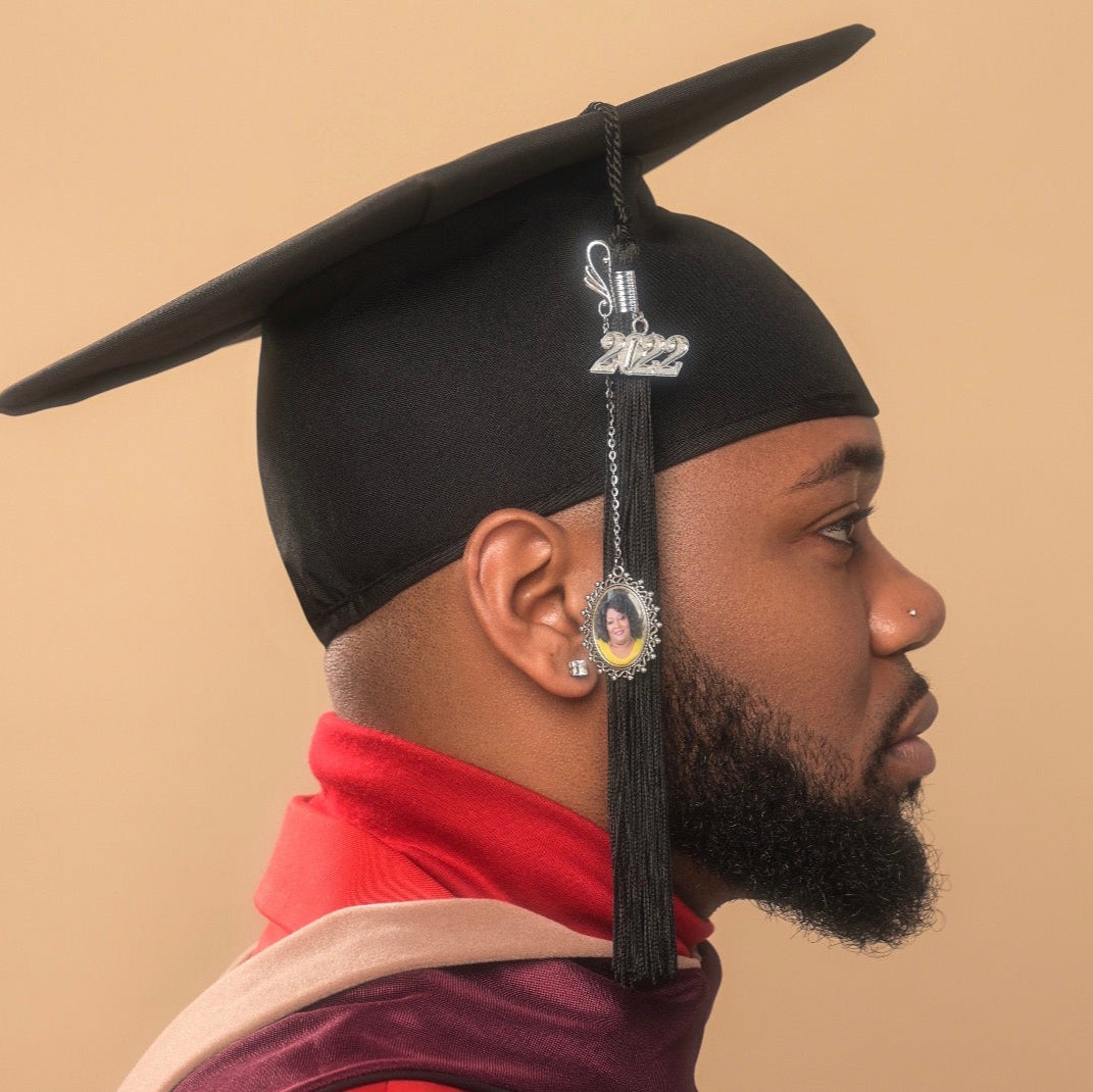 Graduation Cap Charm for Tassel Silver