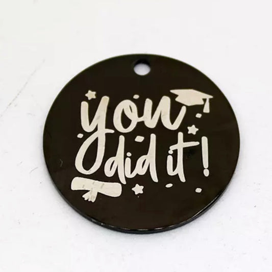 charm that says you did it for graduation black 