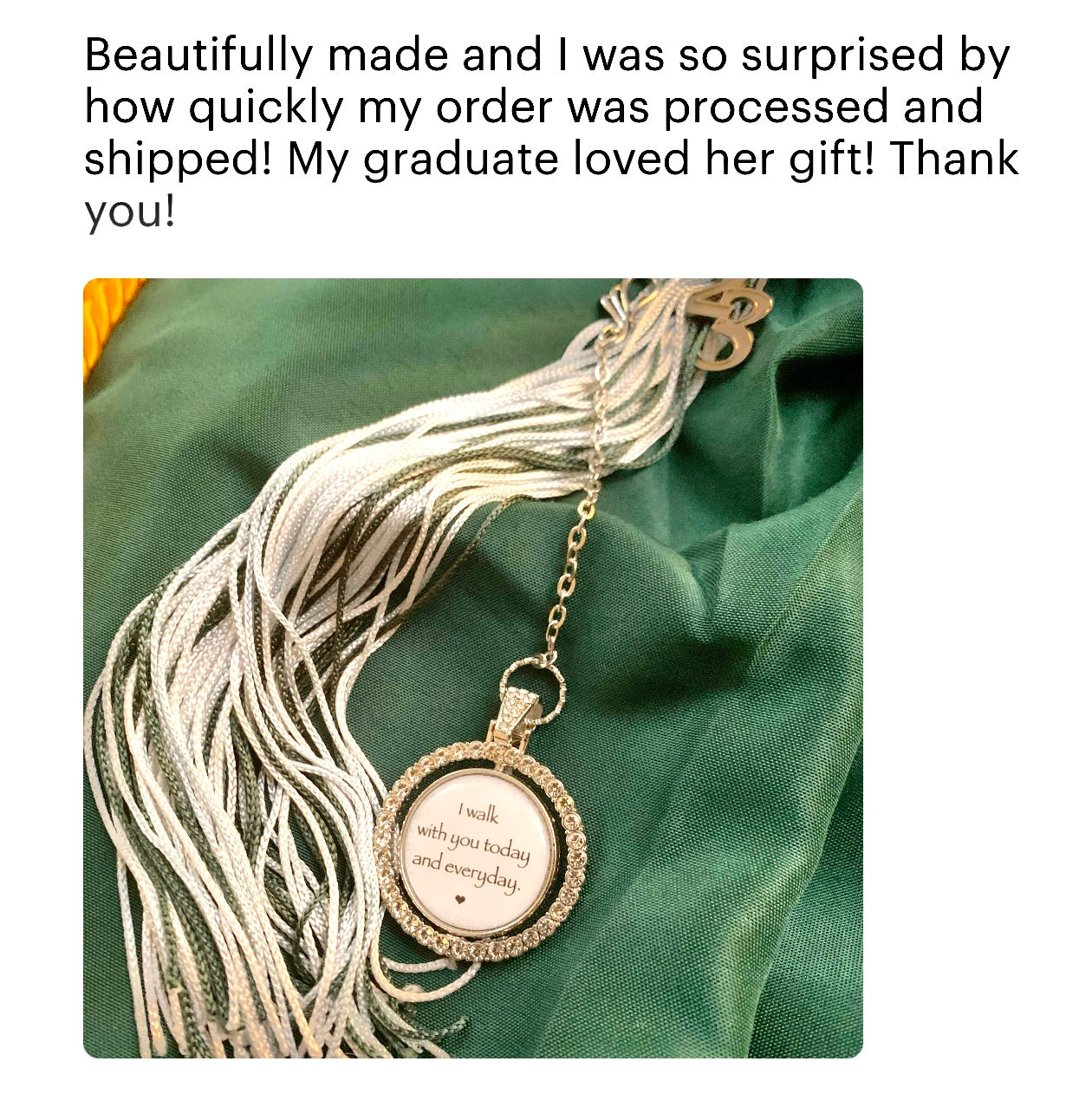 Graduation Cap Charm Double sided Rhinestone Circle