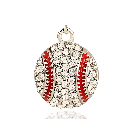 Small-baseball-charm-rhinestones-charm-bracelet