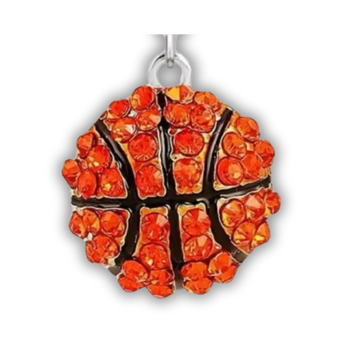 Small-basketball-charm-rhinestones-charm-bracelet