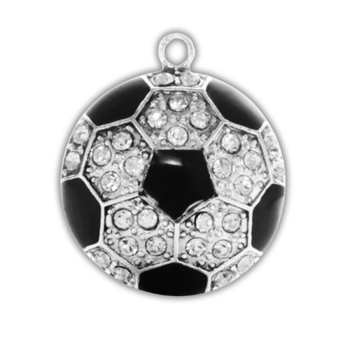 Small-soccer-charm-rhinestones-charm-bracelet