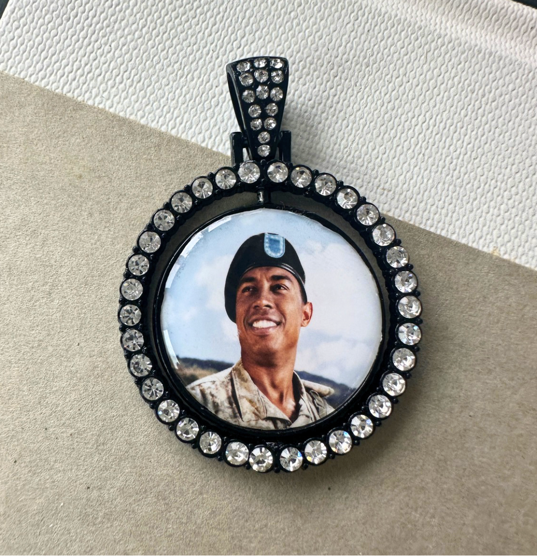 Graduation Cap Charm Double sided Rhinestone Circle