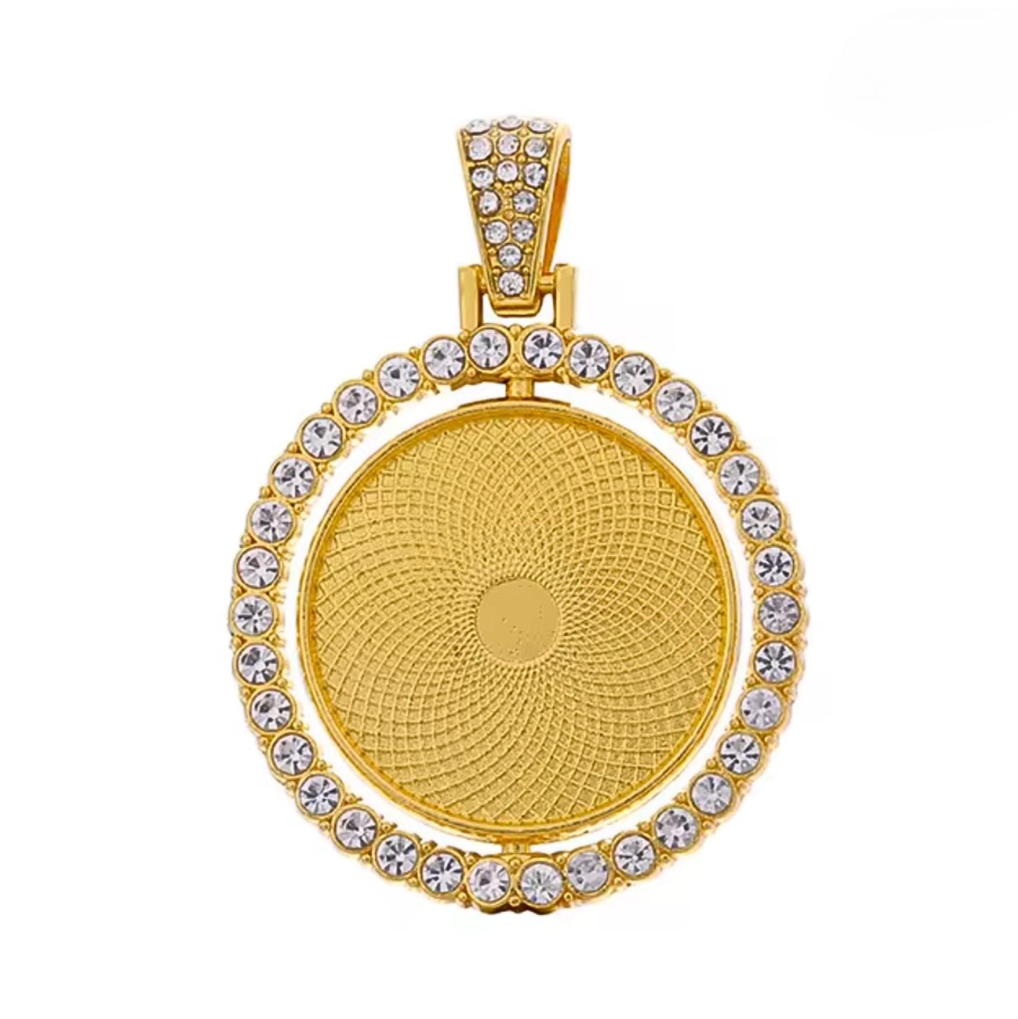 Graduation Cap Charm Double sided Rhinestone Circle