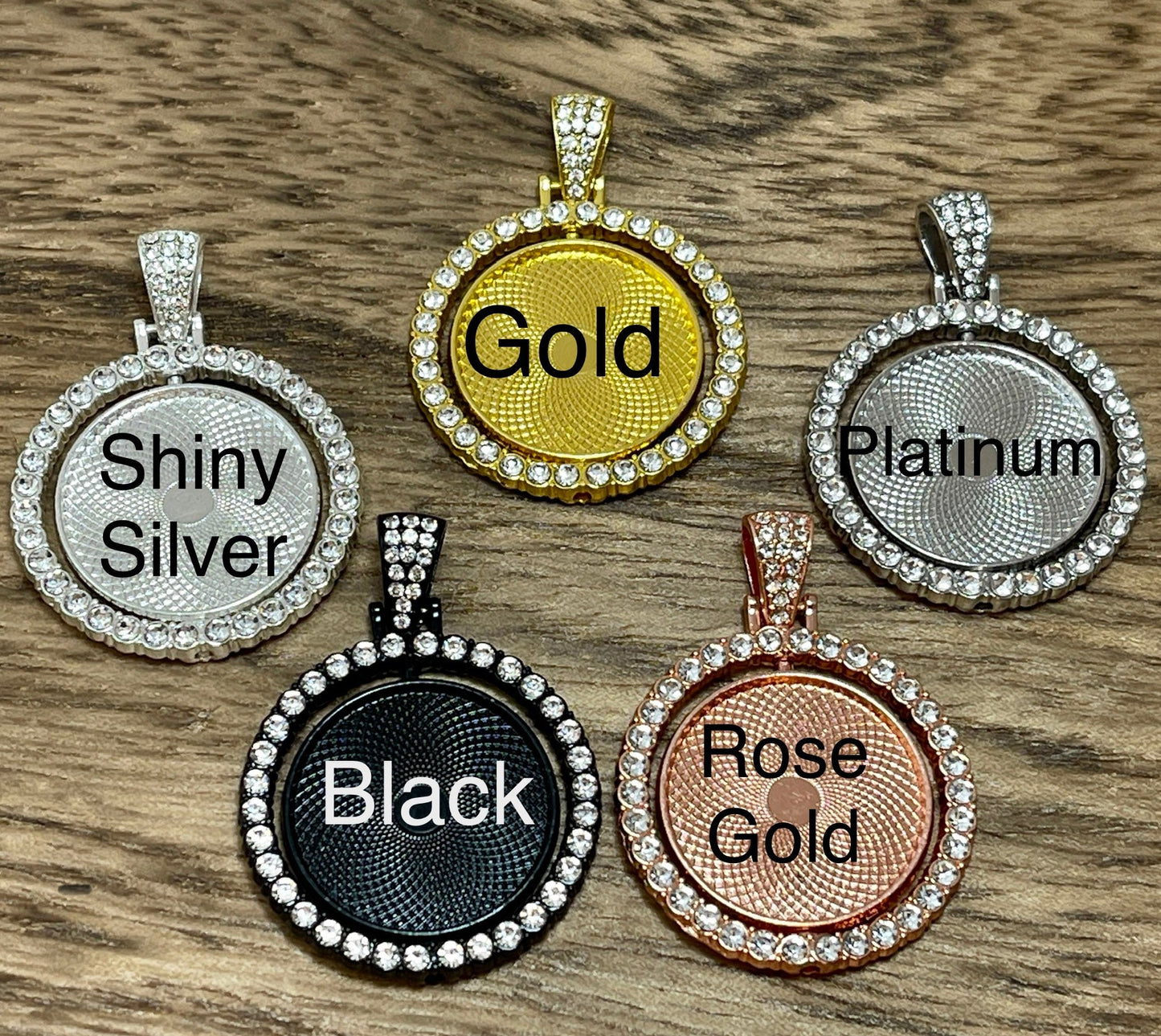 Graduation Cap Charm Double sided Rhinestone Circle