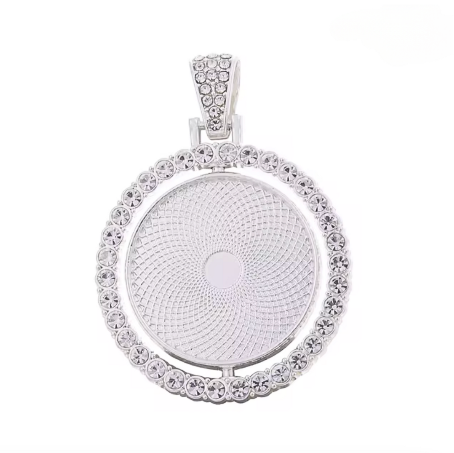 Graduation Cap Charm Double sided Rhinestone Circle