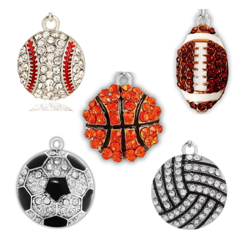 Sports Charms Rhinestone Balls