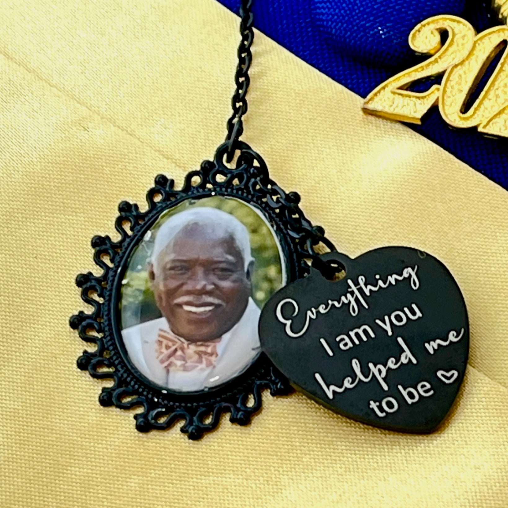 Everything I am Graduation Cap Charm and saying Black decoration