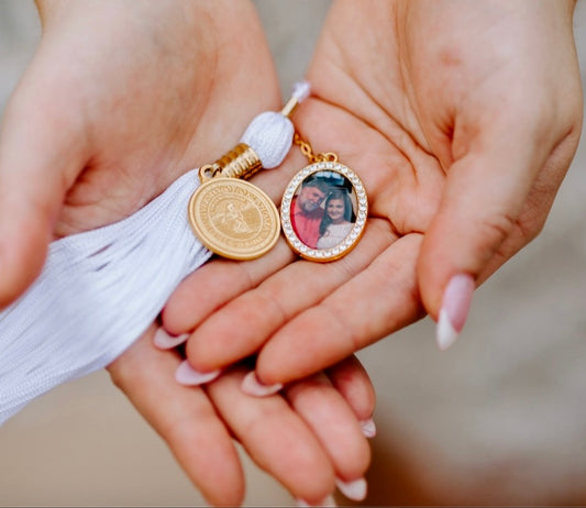 Rhinestone Graduation Tassel Memory Charm