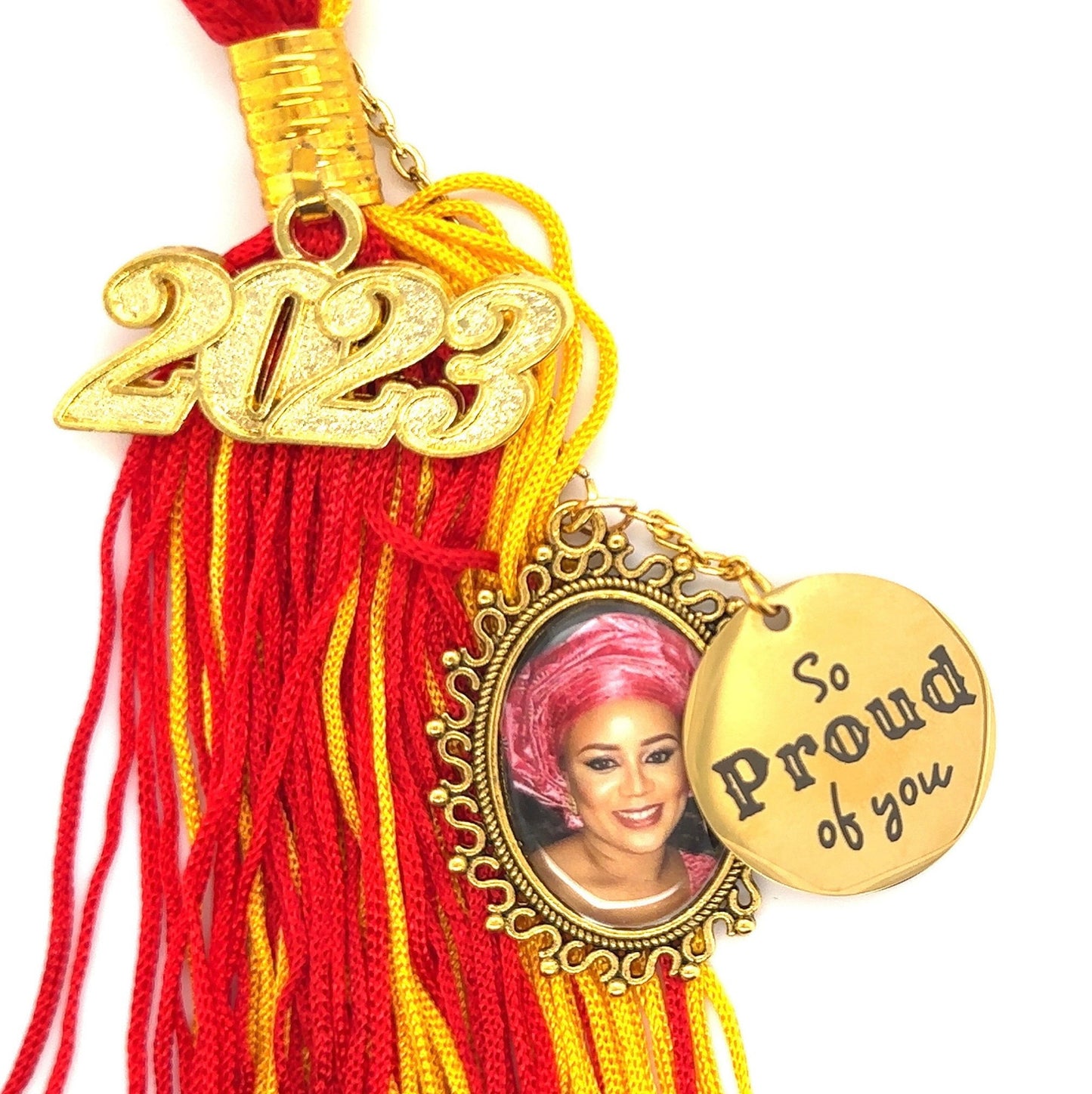 So Proud Beaded Oval Graduation Charm