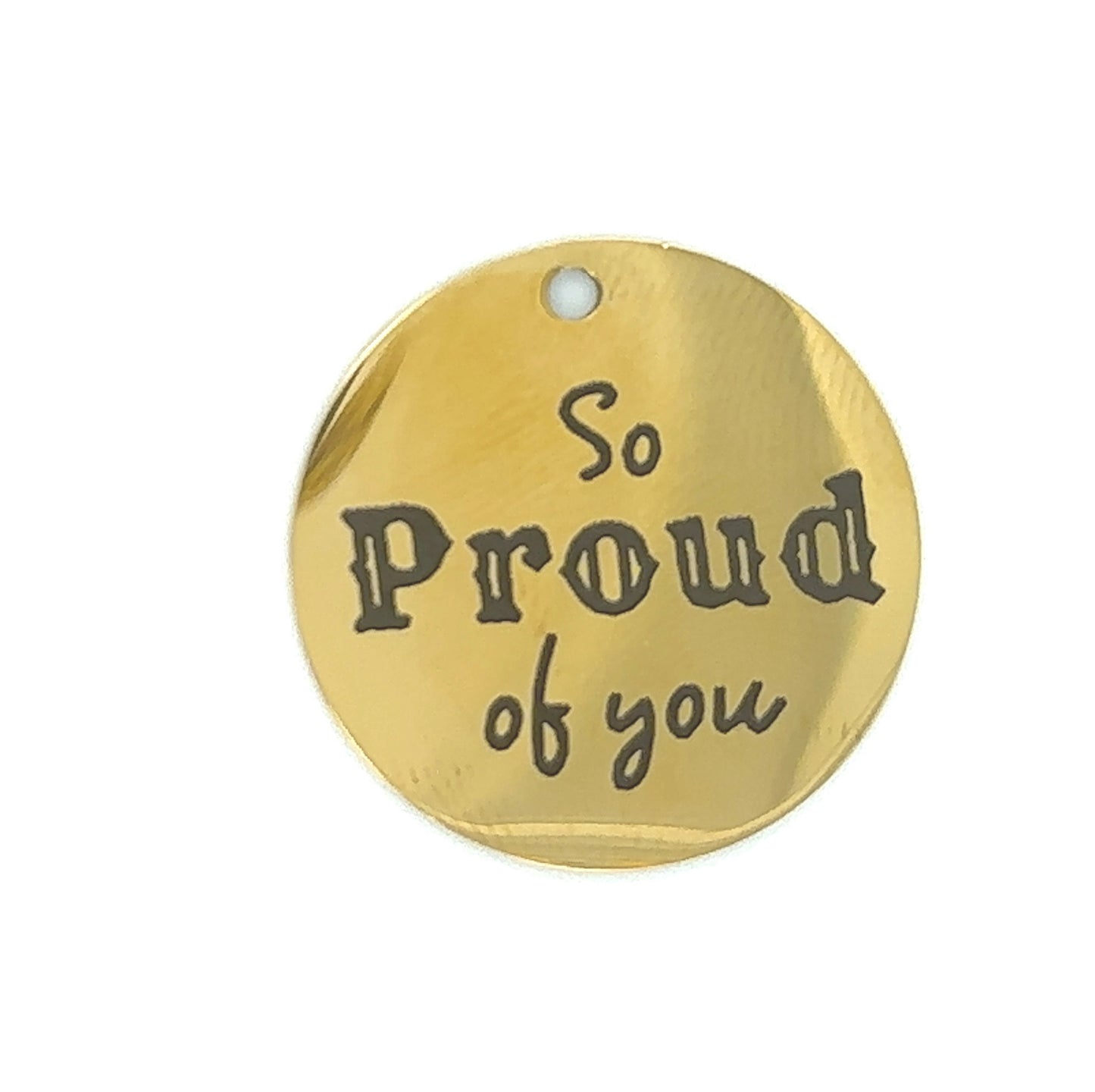 charm that says So proud of you for graduation 