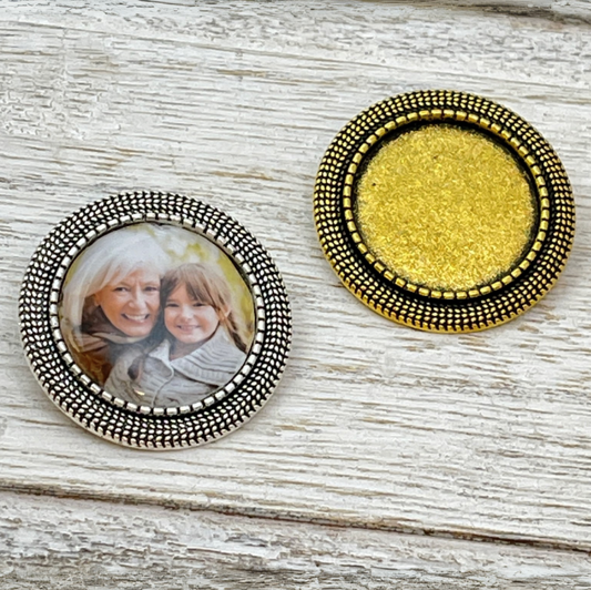 Personalized Photo Pin for Graduation Stamped Edge Custom